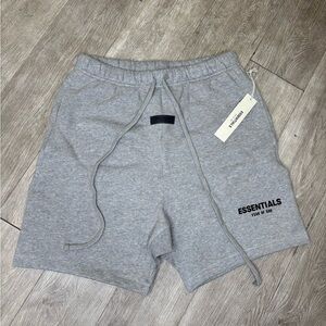 Essentials Gray Athletic Shorts with Elastic Waistband